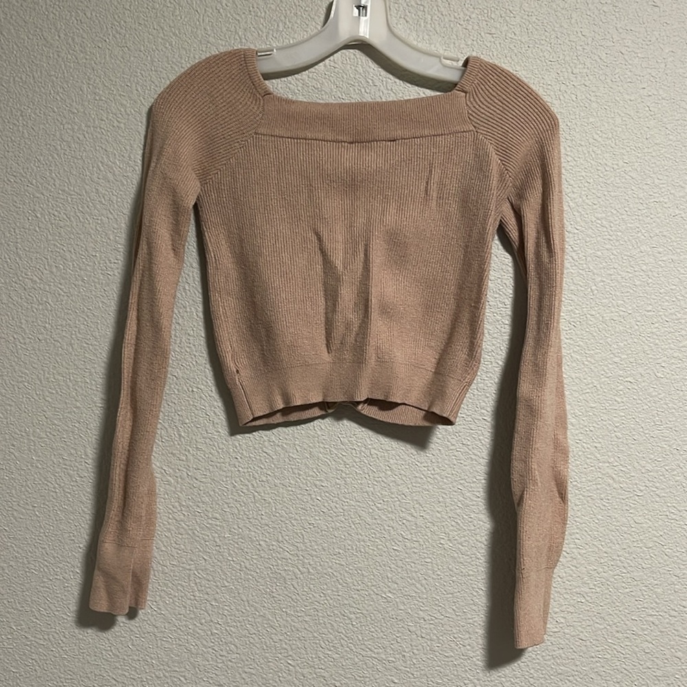 Lulu's Beige Button-Front Ribbed Cardigan - Picture 7 of 9